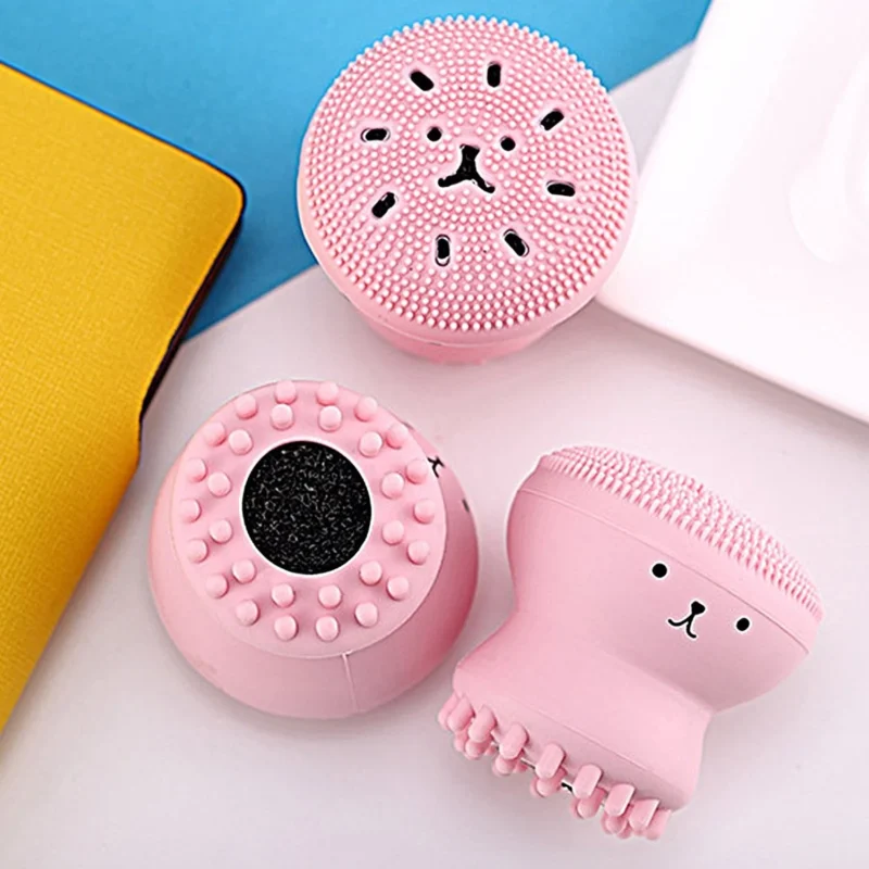 Facial Cleansing Brushes, Cute Octopus Shape Silicone Face Scrubber Massager Skincare Tool (1PC) - Image 4