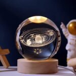 Crystal Ball Night Light,2.4 Inch Glass Ball Night LED Lamp with Woodern Base,Decorations Gifts for Men,Women,Kids,Boys,Girls,Teens