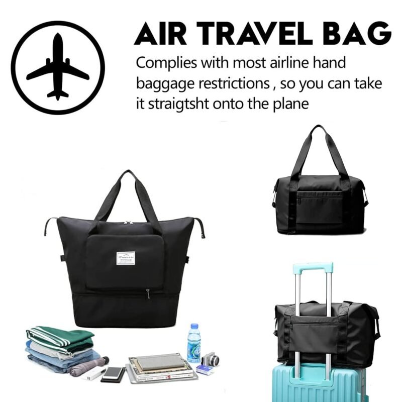 Expandable Travel Bags, Duffle Bags for  Luggage, Foldable Vanity Traveling Bag, Waterproof Hand Bag for Personal Items (Multicolor) - Image 5