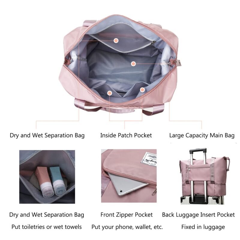 Expandable Travel Bags, Duffle Bags for  Luggage, Foldable Vanity Traveling Bag, Waterproof Hand Bag for Personal Items (Multicolor) - Image 2