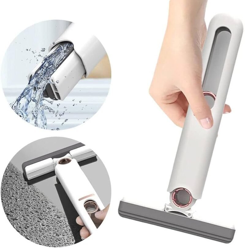 Portable Mini Mop Self-Squeeze Mini Mop, Portable Sponge Mini Mop Suitable for Household Bathroom, Desktop, Glass Cleaning - Image 4
