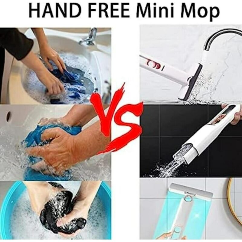 Portable Mini Mop Self-Squeeze Mini Mop, Portable Sponge Mini Mop Suitable for Household Bathroom, Desktop, Glass Cleaning - Image 6