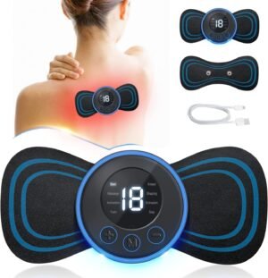 Full Body Mini Butterfly TENS Massager Machine for Pain Relief Wireless Vibrating Massager with 8 Modes, 19 Levels Electric Rechargeable EMS Patch