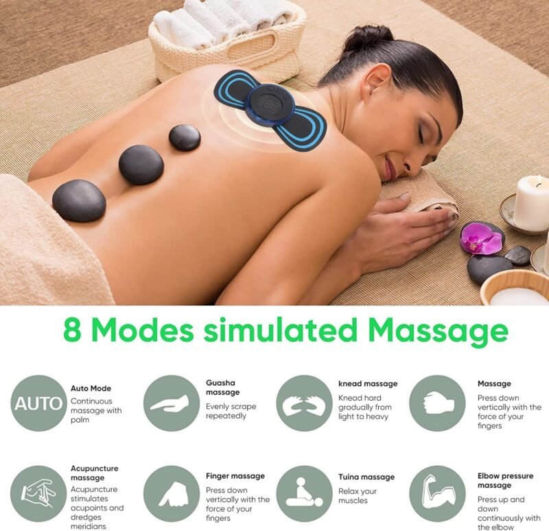 Full Body Mini Butterfly TENS Massager Machine for Pain Relief Wireless Vibrating Massager with 8 Modes, 19 Levels Electric Rechargeable EMS Patch - Image 6