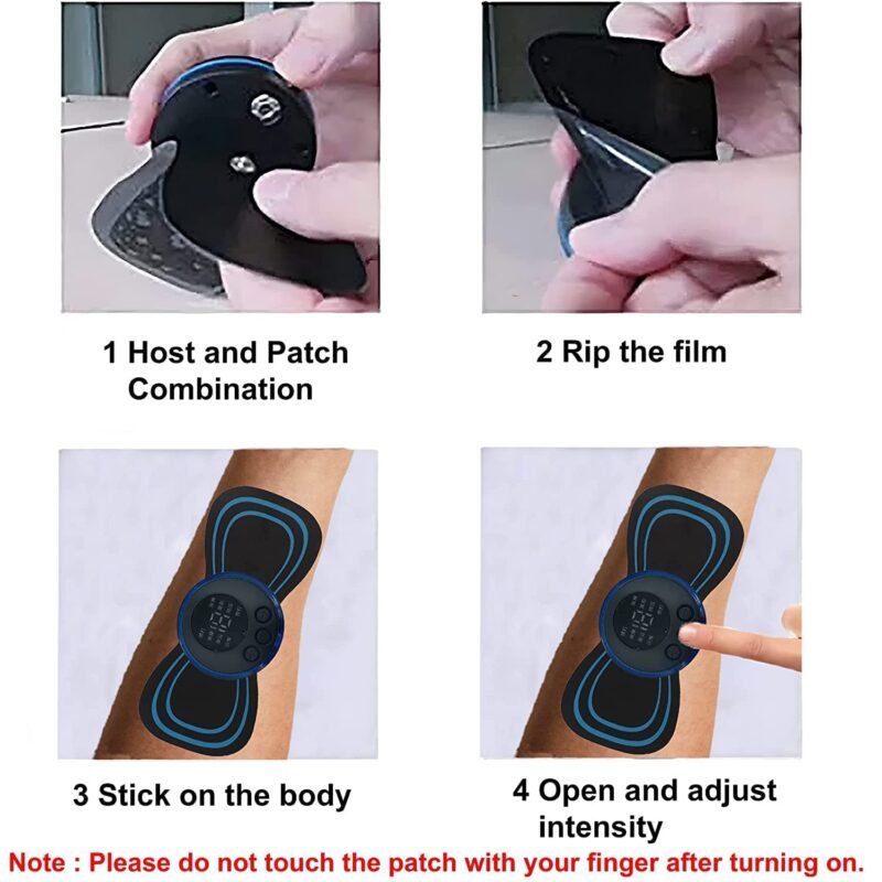 Full Body Mini Butterfly TENS Massager Machine for Pain Relief Wireless Vibrating Massager with 8 Modes, 19 Levels Electric Rechargeable EMS Patch - Image 7