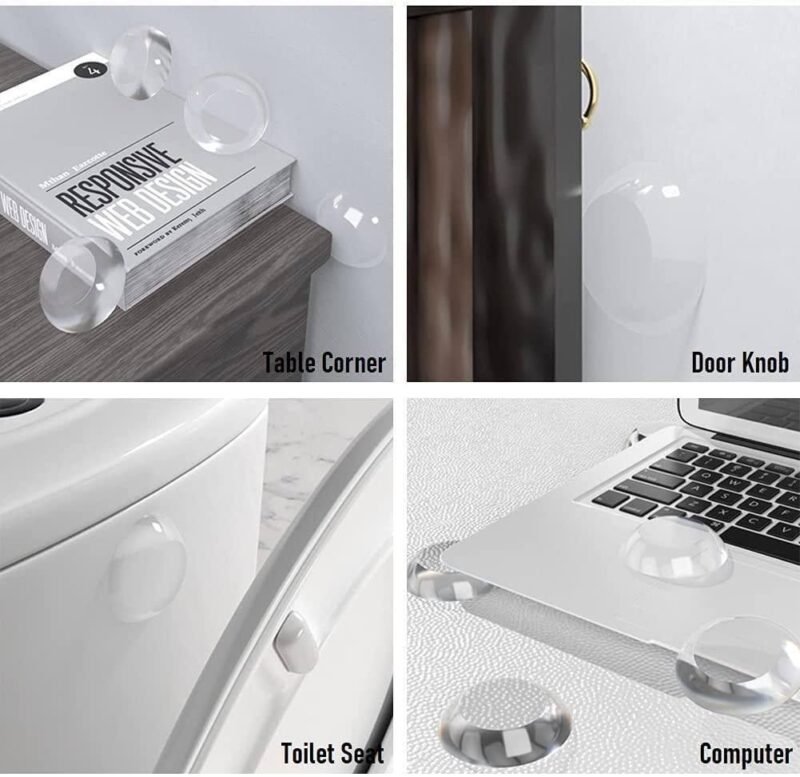 Silicone (6 PCs) Door Bumper Wall Protector Self Adhesive Clear Door Stopper Knob Pads,Soft Reusable Rubber Wall Protectors Shield - Image 6