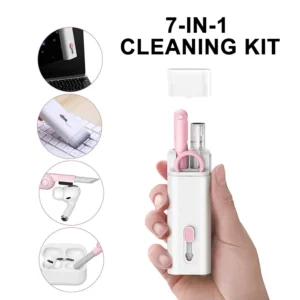 7 in 1 Electronic Cleaning Kit for Airpod & Laptop | Screen Dust Brush Including Soft Swipe Airpod Cleaner Pen | Key Puller and Empty Spray Bottle (MultiColor, 1pc)