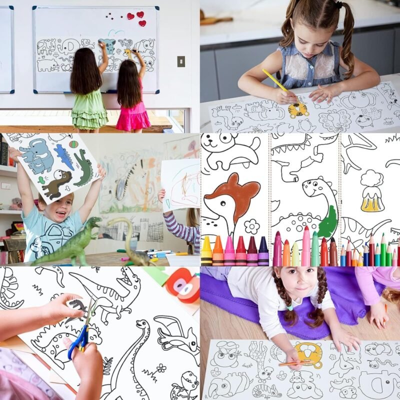 Children's Drawing Roll, Coloring Paper Roll for Kids, 30 * 300 Cms DIY Painting Drawing Paper Roll, Kids Art Roll, Early Educational Toys for Kids - Image 6