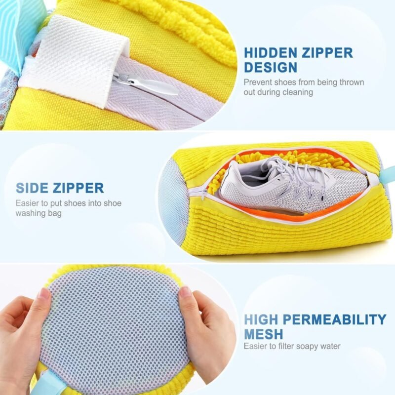 Shoe Washing Bag for Washer and Dryer, Laundry Bags for Shoe, Reusable Shoe Cleaning Bag for All Shoe Sizes (1Pcs) (Multicolor) - Image 2